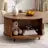 31.5" Modern Round Coffee Table With 360° Curved Sliding Door