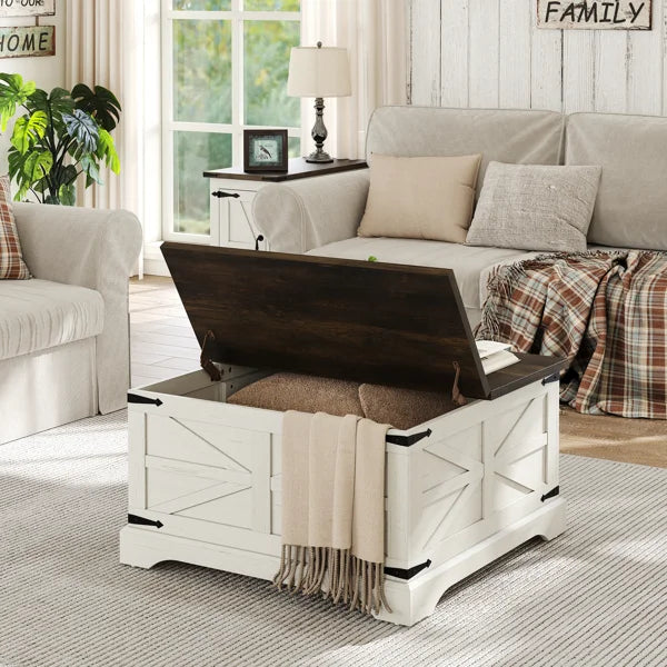Jareal Coffee Table,Farmhouse Lift Top Coffee Table,Square Coffee Table with Storage for Living Room